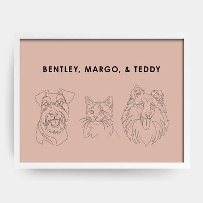 Line Art 3 Pet Portrait