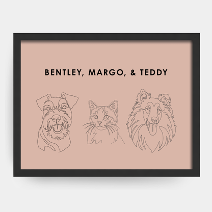 Line Art 3 Pet Portrait