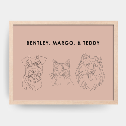 Line Art 3 Pet Portrait