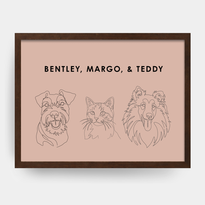 Line Art 3 Pet Portrait
