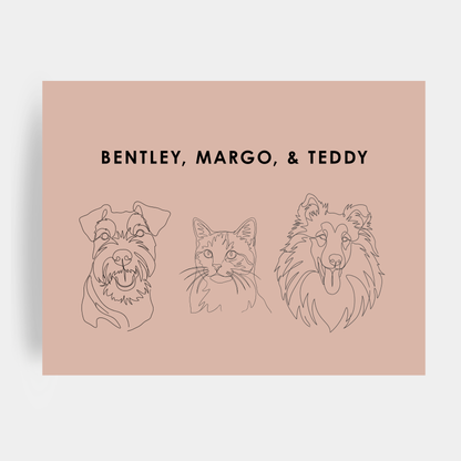 Line Art 3 Pet Portrait