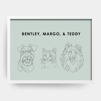 Line Art 3 Pet Portrait