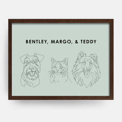Line Art 3 Pet Portrait