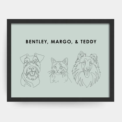 Line Art 3 Pet Portrait