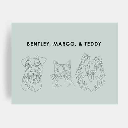 Line Art 3 Pet Portrait