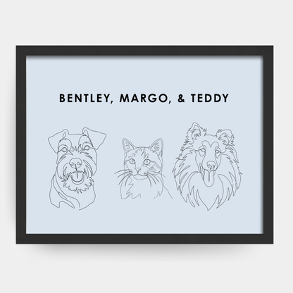 Line Art 3 Pet Portrait