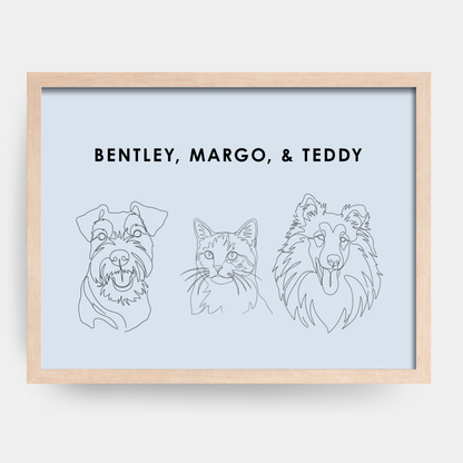 Line Art 3 Pet Portrait