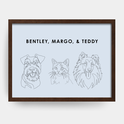 Line Art 3 Pet Portrait
