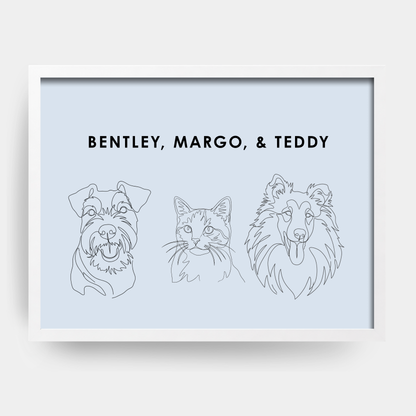 Line Art 3 Pet Portrait