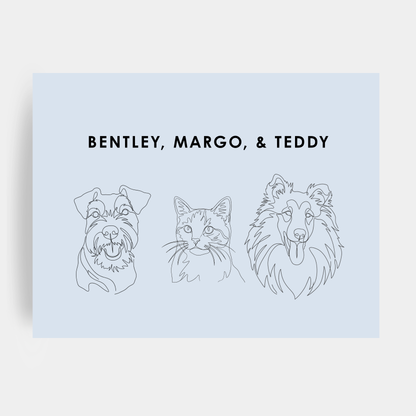Line Art 3 Pet Portrait