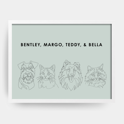 Line Art 4 Pet Portrait