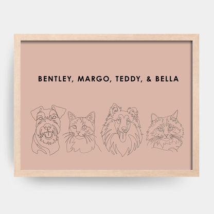 Line Art 4 Pet Portrait