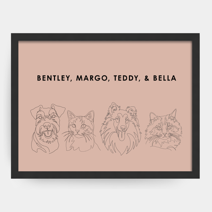 Line Art 4 Pet Portrait