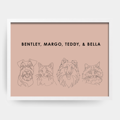 Line Art 4 Pet Portrait