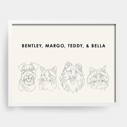 Line Art 4 Pet Portrait