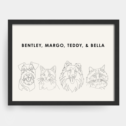 Line Art 4 Pet Portrait