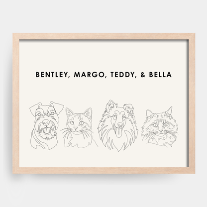 Line Art 4 Pet Portrait