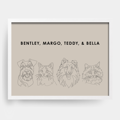 Line Art 4 Pet Portrait