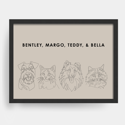 Line Art 4 Pet Portrait