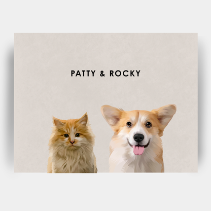 Modern 2 Pet Portrait