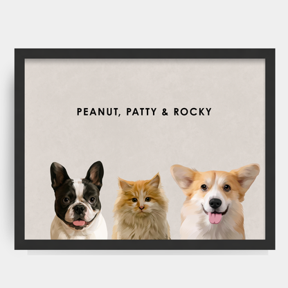 Modern Three Pet Portrait