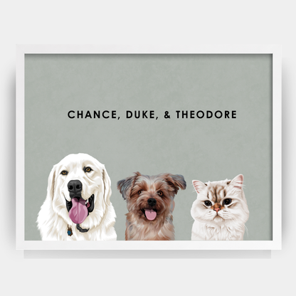 Modern Three Pet Portrait
