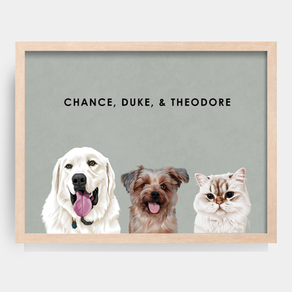 Modern Three Pet Portrait