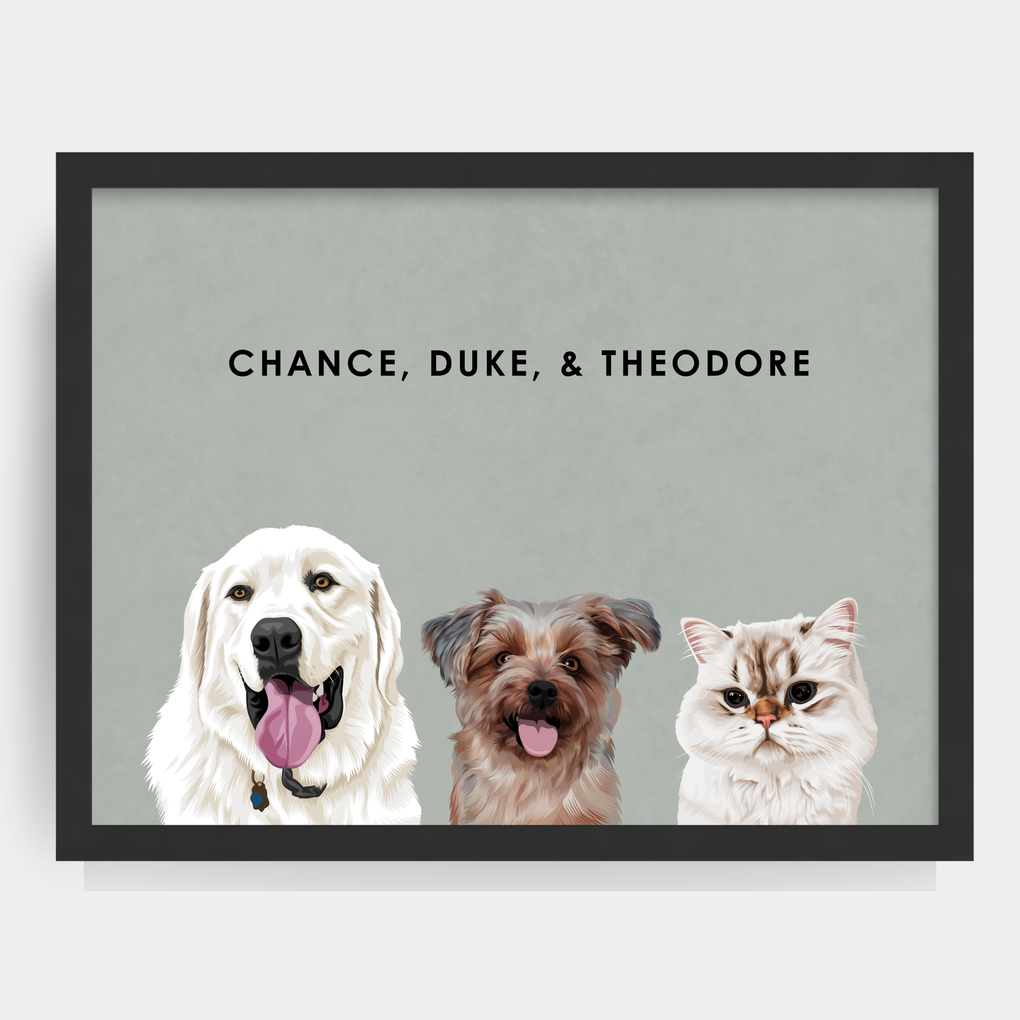 Modern Three Pet Portrait