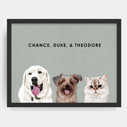 Modern Three Pet Portrait