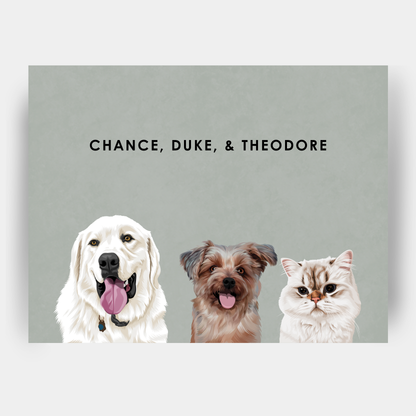 Modern Three Pet Portrait