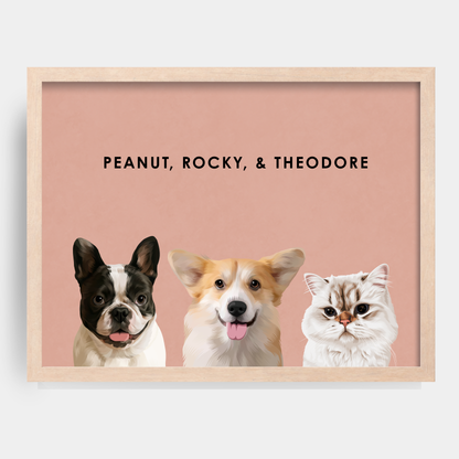 Modern Three Pet Portrait