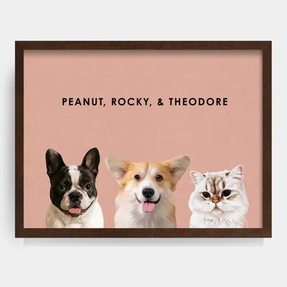 Modern Three Pet Portrait