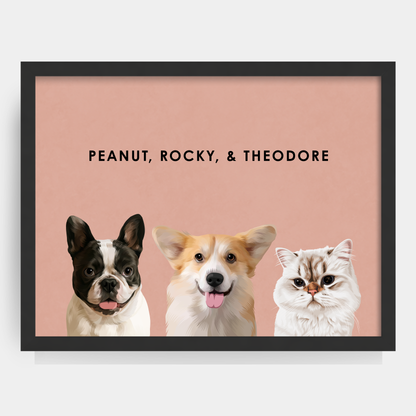 Modern Three Pet Portrait