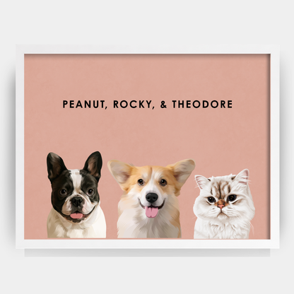 Modern Three Pet Portrait