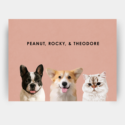 Modern Three Pet Portrait