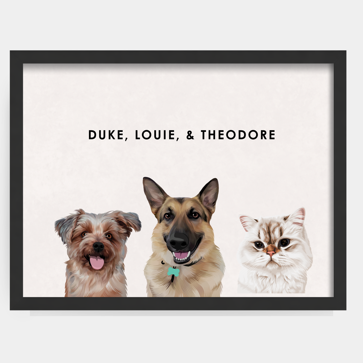 Modern Three Pet Portrait