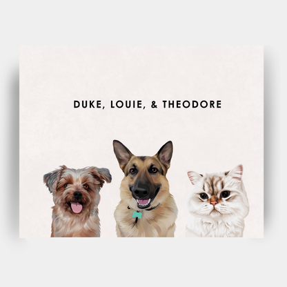 Modern Three Pet Portrait