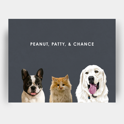 Modern Three Pet Portrait