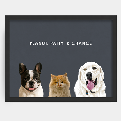 Modern Three Pet Portrait
