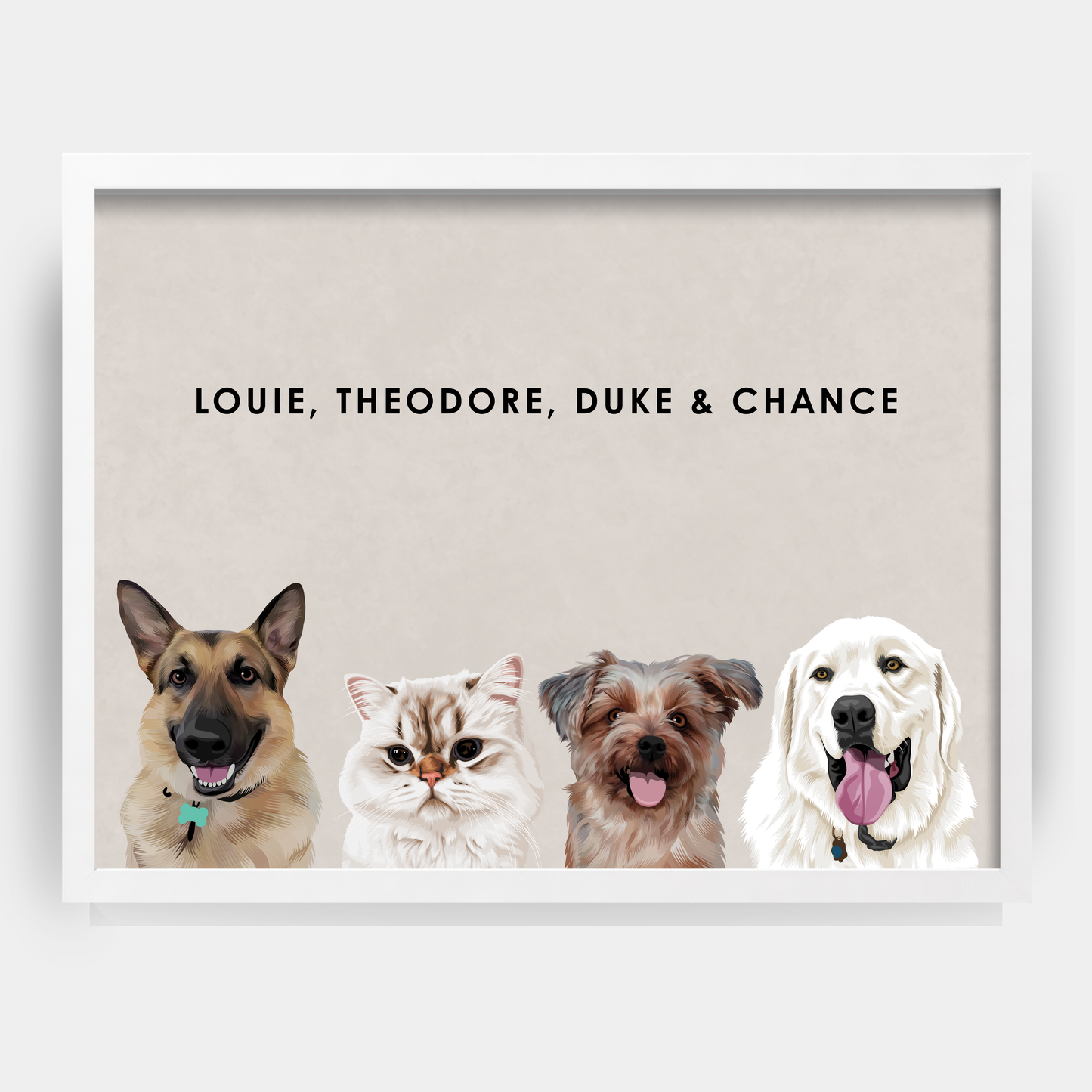 Modern 4 Pet Portrait