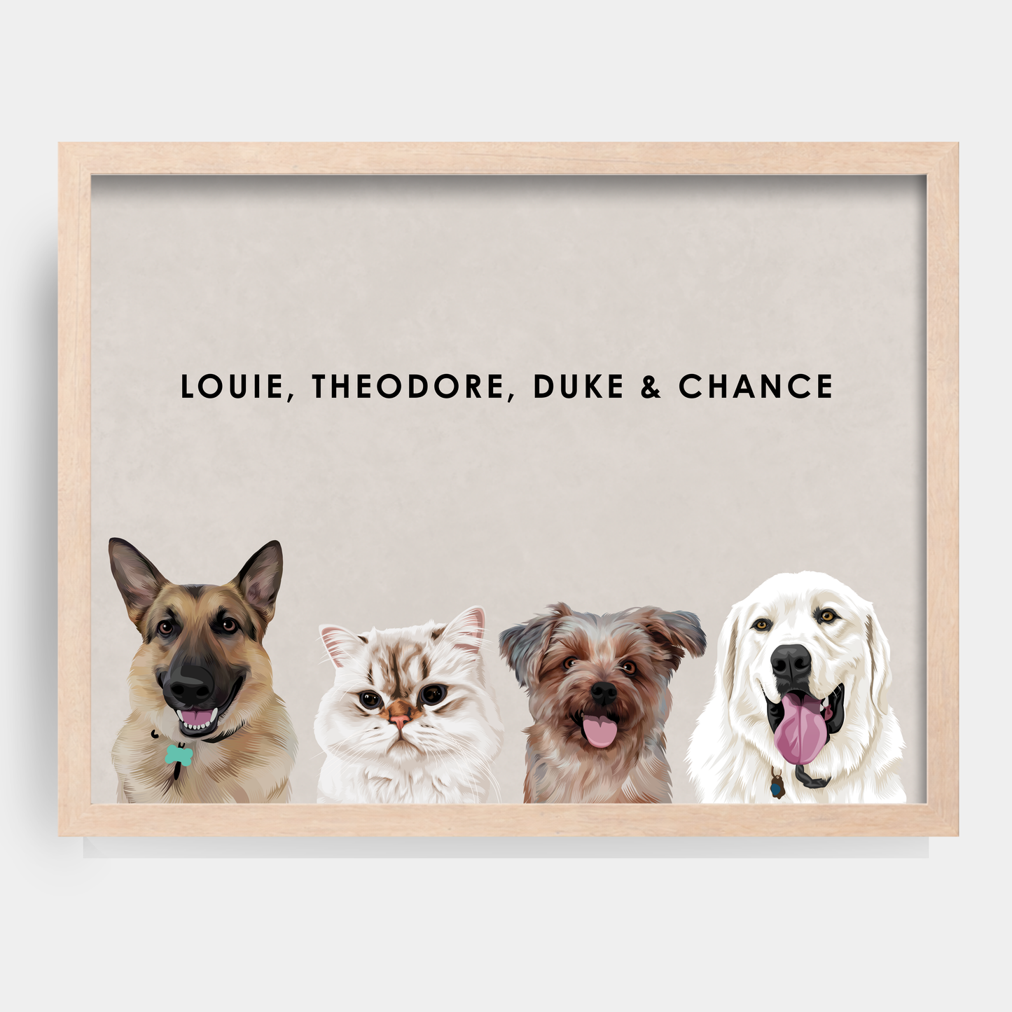 Modern 4 Pet Portrait