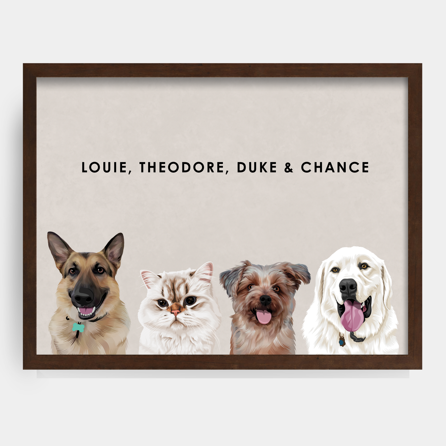 Modern 4 Pet Portrait