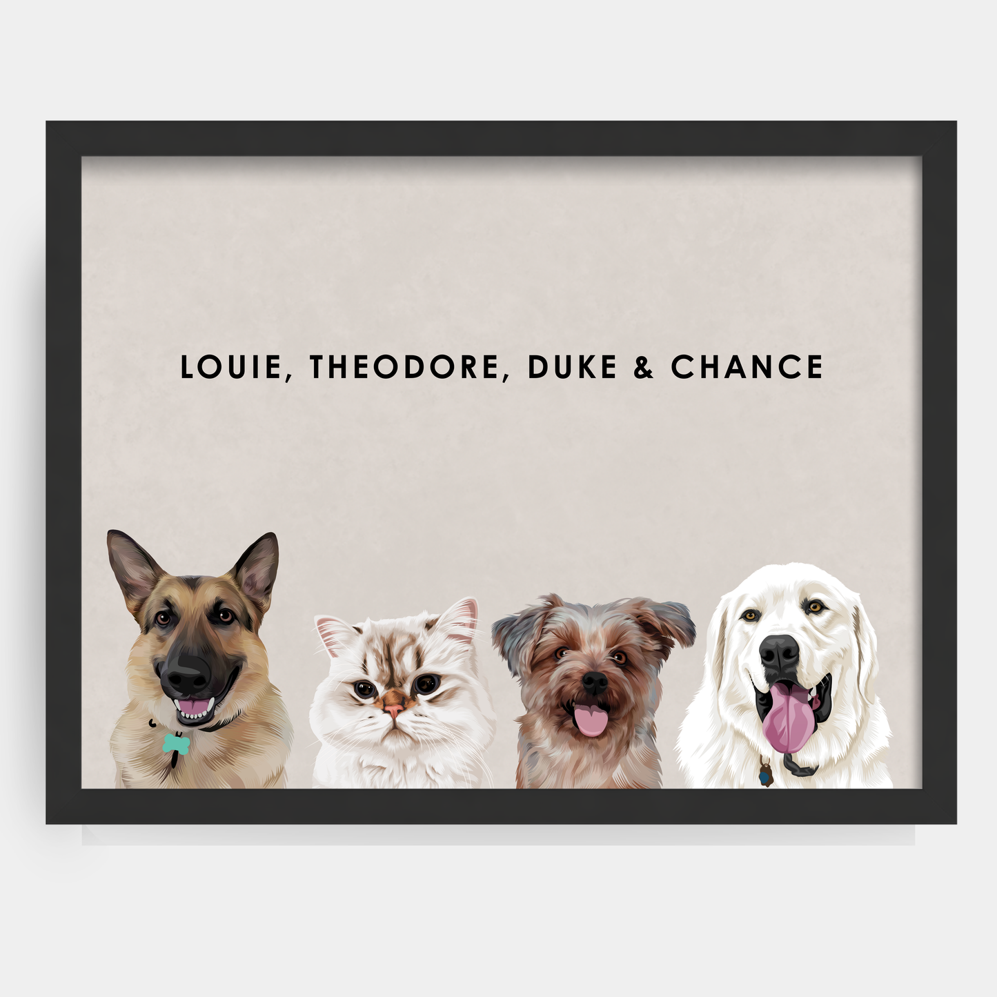 Modern 4 Pet Portrait